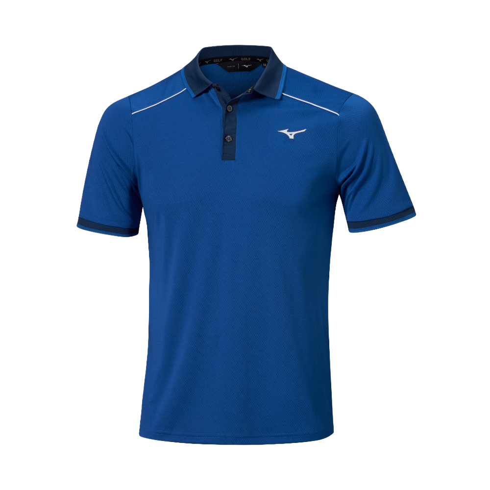 Mizuno Rib Knitted Short Sleeve Polo Shirt Surf the Web Homme TailleS